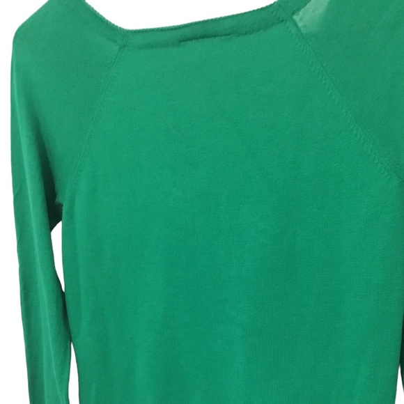 Loft women’s green sweater, long sleeves, size XXS petite, with polka dots - Picture 3 of 6
